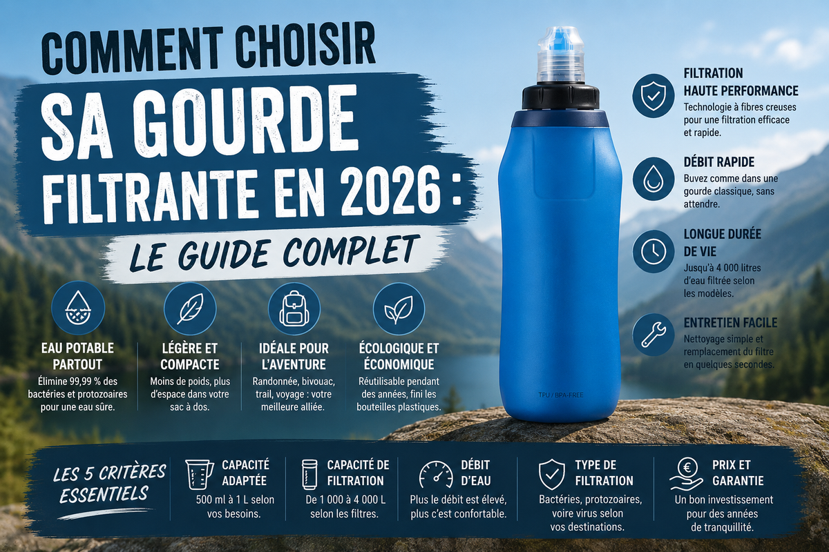 Comment choisir sa gourde filtrante en 2026 : le guide complet