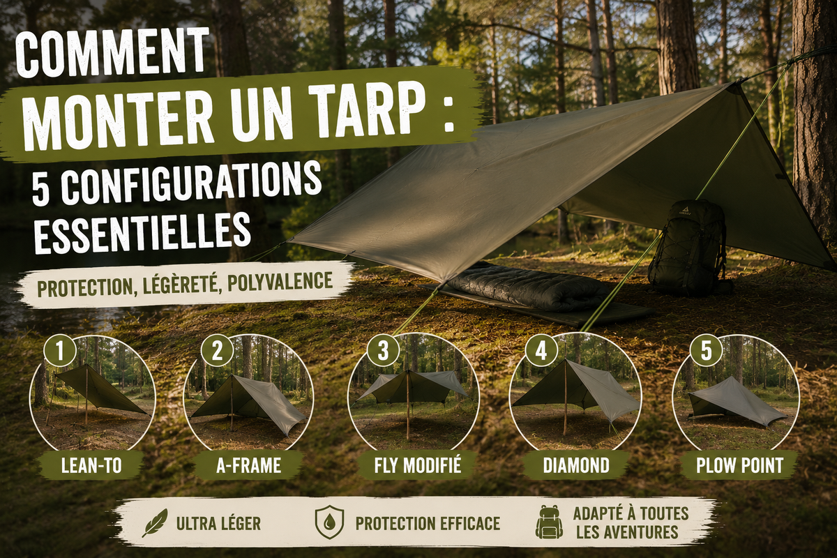 Comment monter un tarp : 5 configurations essentielles