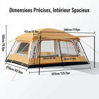 Tente de Camping Familiale 4 à 6 Places – 2 Chambres & 180 cm - vue 3