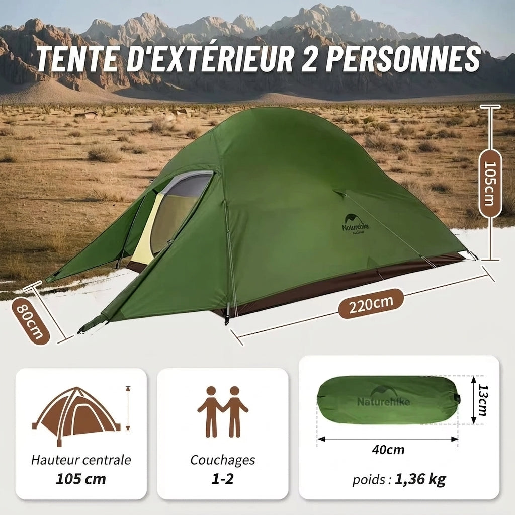 Tente de Randonnée 2 Places Ultralégère – Double Toit & 3 000 mm - vue 7