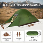 Tente de Randonnée 2 Places Ultralégère – Double Toit & 3 000 mm - vue 7