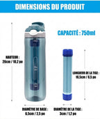Gourde Filtrante Randonnée 750 ml – Ultrafiltration & Charbon Actif - vue 7