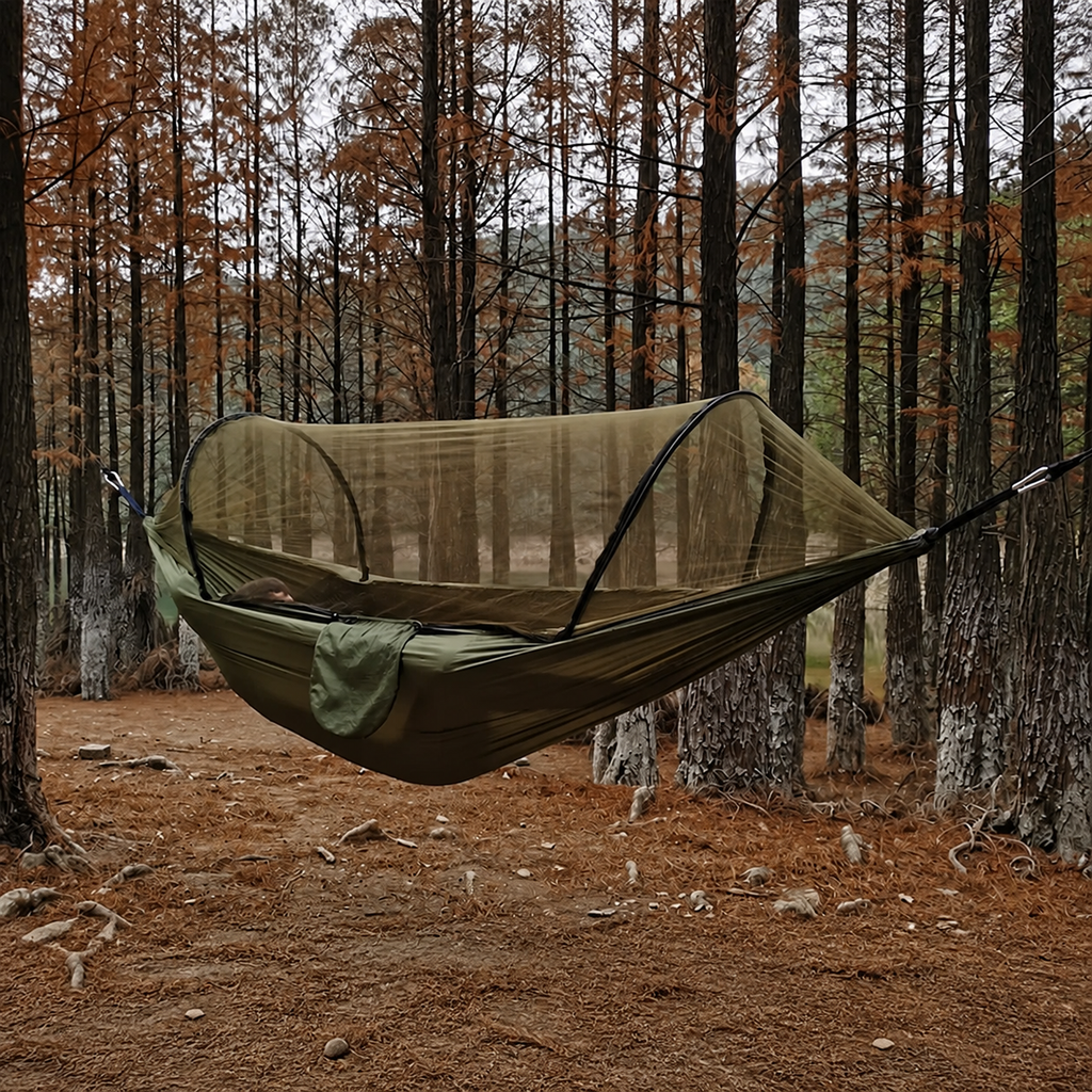 Hamac de Randonnée avec Moustiquaire – 260 × 140 cm & 200 kg - vue 4