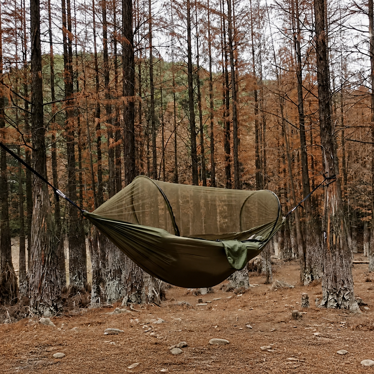 Hamac de Randonnée avec Moustiquaire – 260 × 140 cm & 200 kg - vue 5