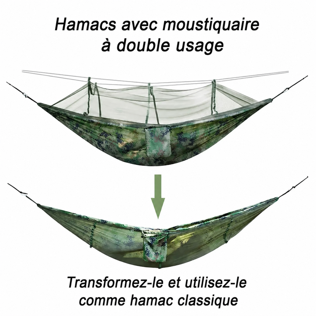 Hamac de Randonnée Léger 790 g – Moustiquaire & Sangles 2 m - vue 3