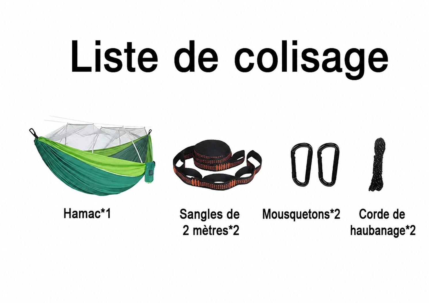 Hamac de Randonnée Léger 790 g – Moustiquaire & Sangles 2 m - vue 4