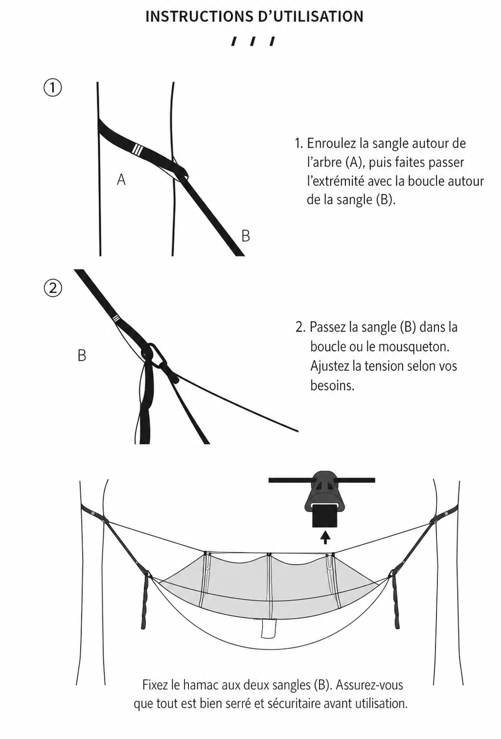 Hamac de Randonnée Léger 790 g – Moustiquaire & Sangles 2 m - vue 5