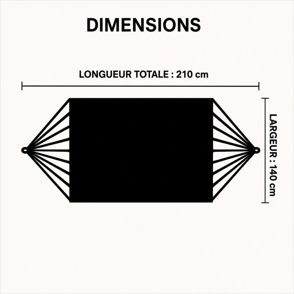 Hamac de Randonnée Grande Largeur 340 cm – Moustiquaire - vue 5