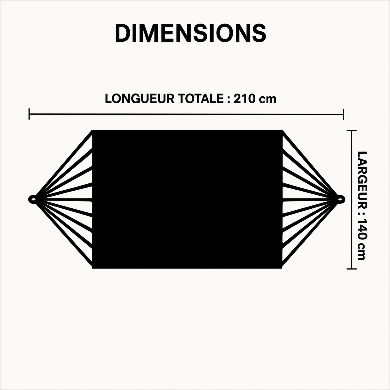 Hamac de Randonnée Grande Largeur 340 cm – Moustiquaire - vue 5