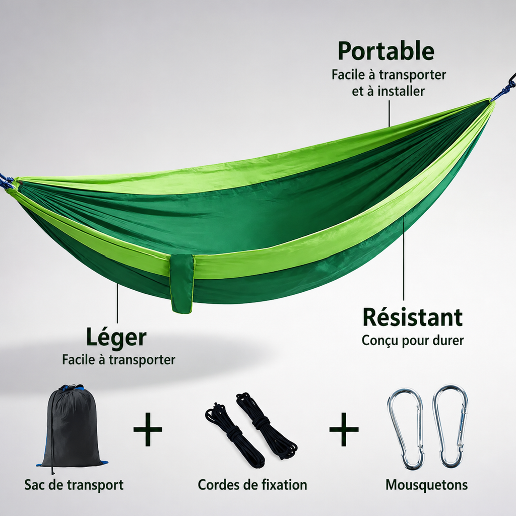 Hamac de Randonnée 220 cm – Moustiquaire & Ouverture Double Sens - vue 2
