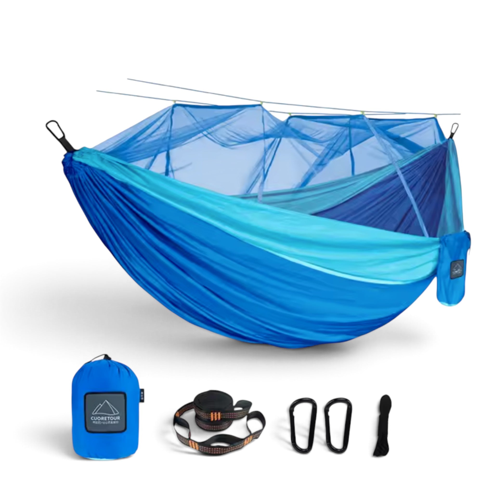 Hamac de Randonnée Léger 790 g – Moustiquaire & Sangles 2 m - vue 6