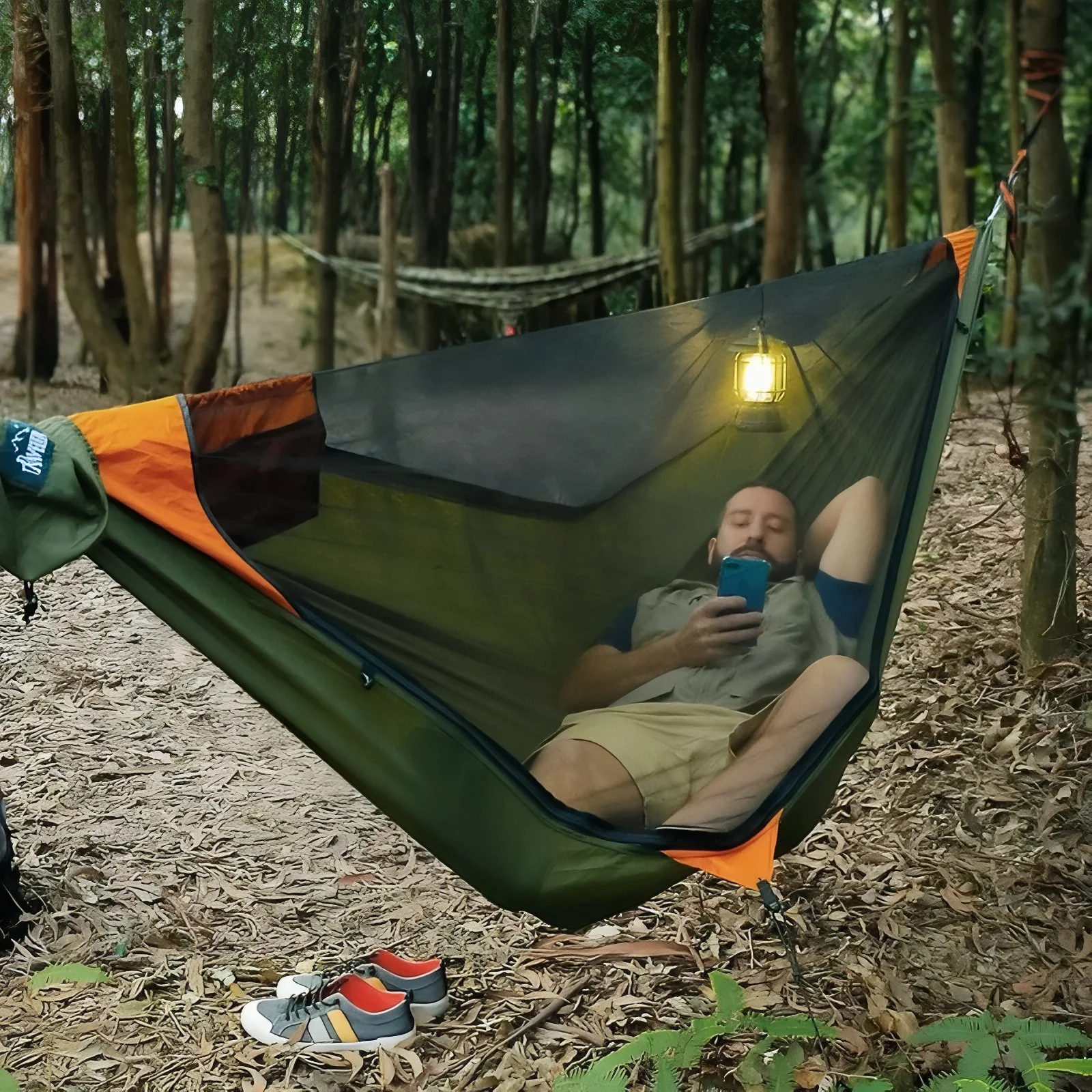 Hamac de Randonnée XL 335 cm – Couchage Diagonal & Moustiquaire - vue 4