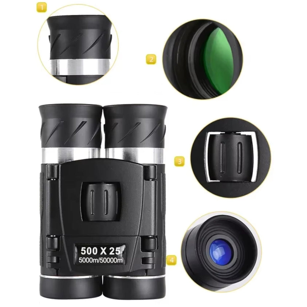 Jumelles 500x25 HD Prisme BAK4 – Pliables & Fort Grossissement - vue 7