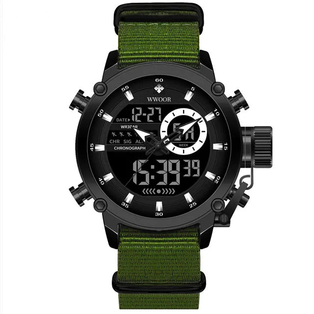 Montre de Randonnée Militaire – Quartz, Digital & Bracelet Nylon - vue 1
