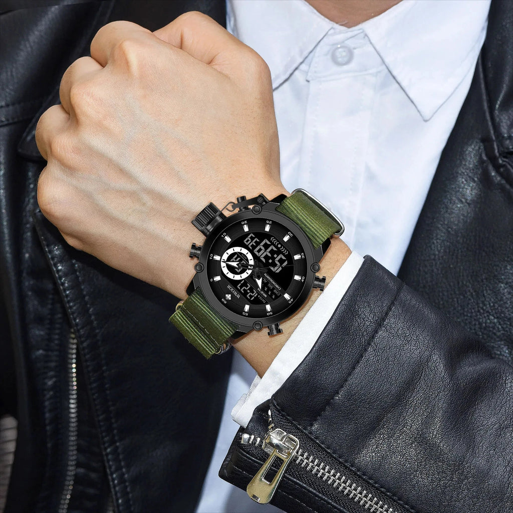 Montre de Randonnée Militaire – Quartz, Digital & Bracelet Nylon - vue 4