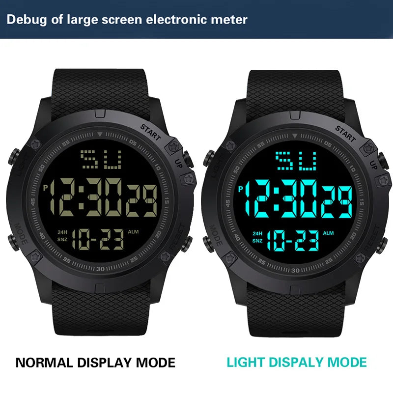 Montre Randonnée Digitale 55mm – Étanche 50M & Bracelet Silicone - vue 3
