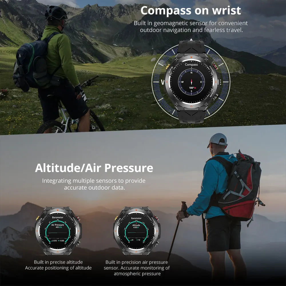 Montre de Randonnée GPS – Connectée & Autonomie Jusqu’à 7 Jours - vue 3