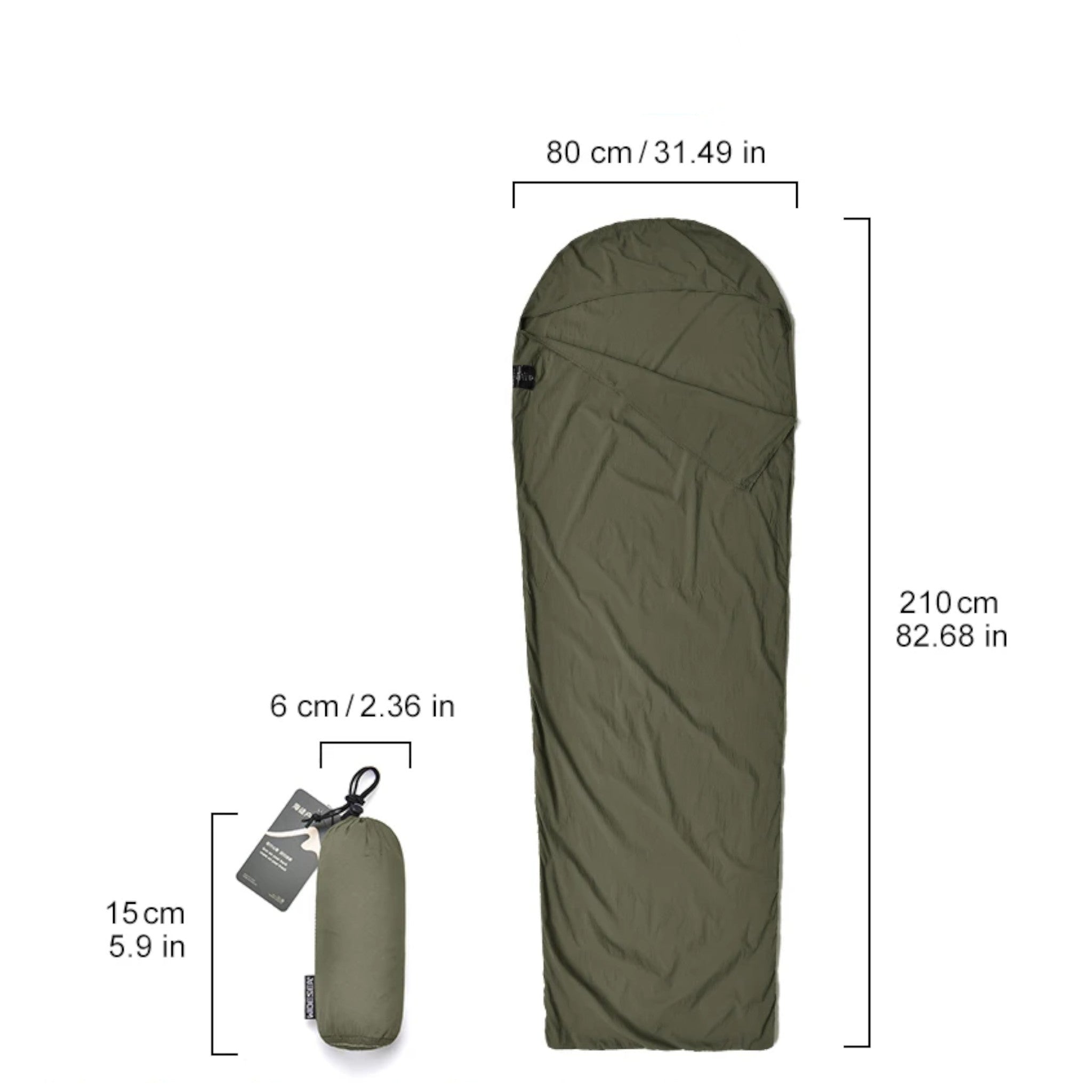 Sac de Couchage Ultraléger 128 g – Doublure Randonnée & Voyage - vue 2