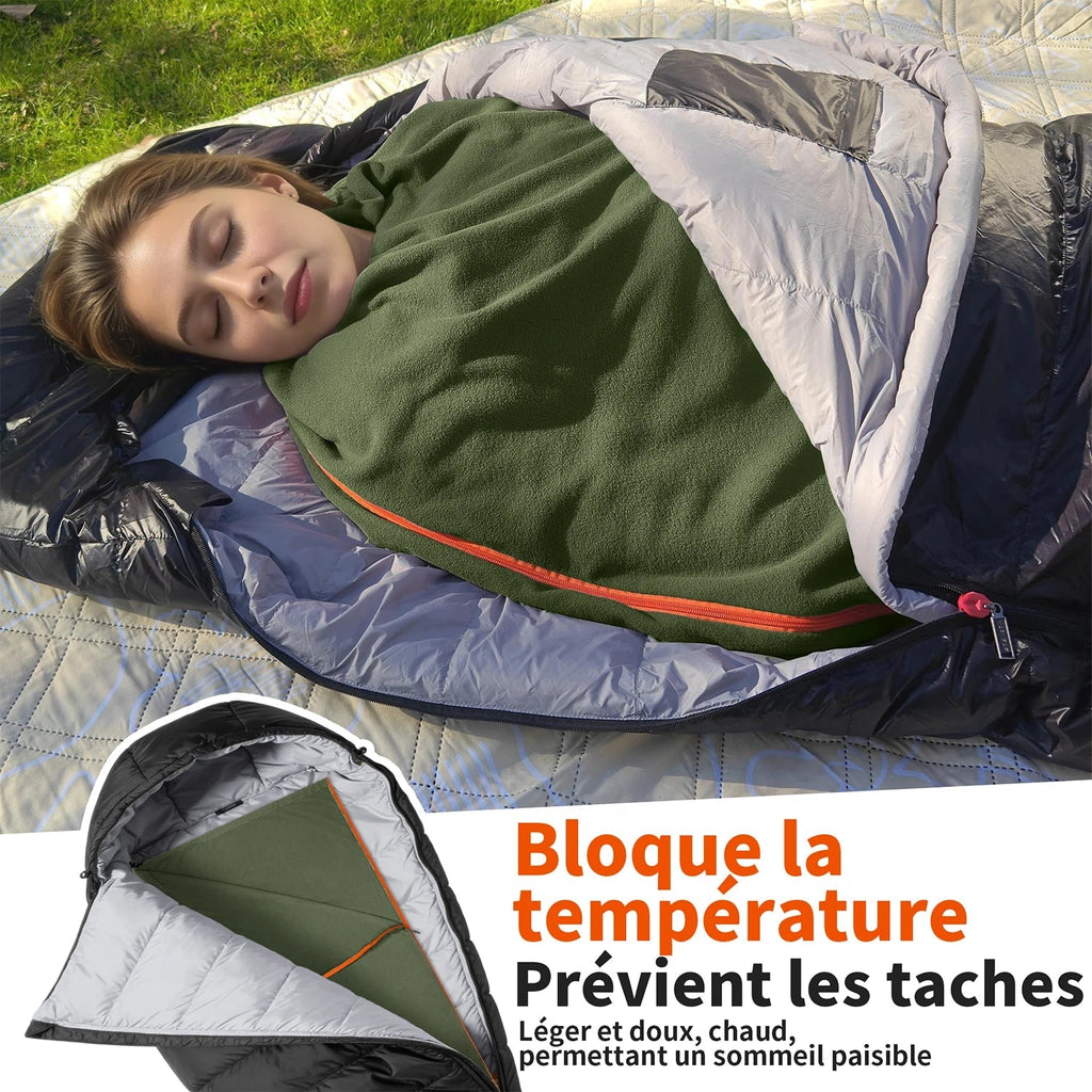 Sac de Couchage Polaire 0°C à -10°C – Doublure Chaude 3 Saisons - vue 5