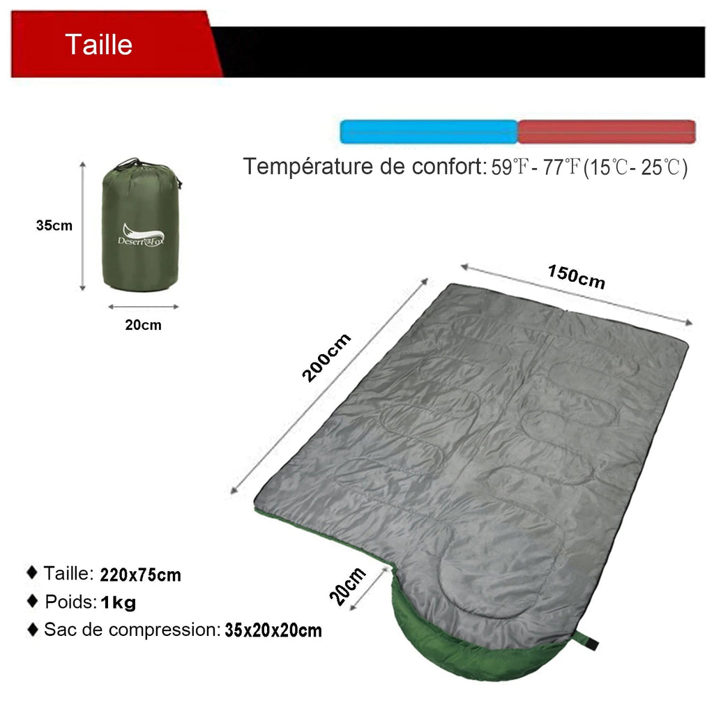 Sac de Couchage Léger 3 Saisons 15–25°C – Compact & Été - vue 5