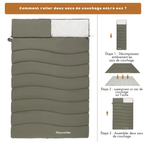 Sac de Couchage 2 Places 5–15°C – Camping & Bivouac - vue 3
