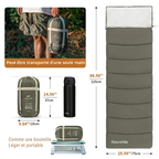 Sac de Couchage 2 Places 5–15°C – Camping & Bivouac - vue 4