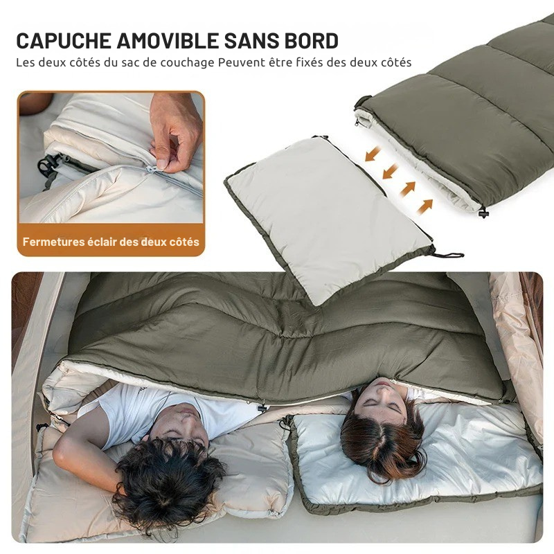 Sac de Couchage 2 Places 5–15°C – Camping & Bivouac - vue 5