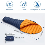 Sac de Couchage en Duvet Ultraléger – Printemps & Automne - vue 4