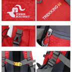 Sac à Dos Randonnée 60L Imperméable – Camping 2 à 5 Jours - vue 11