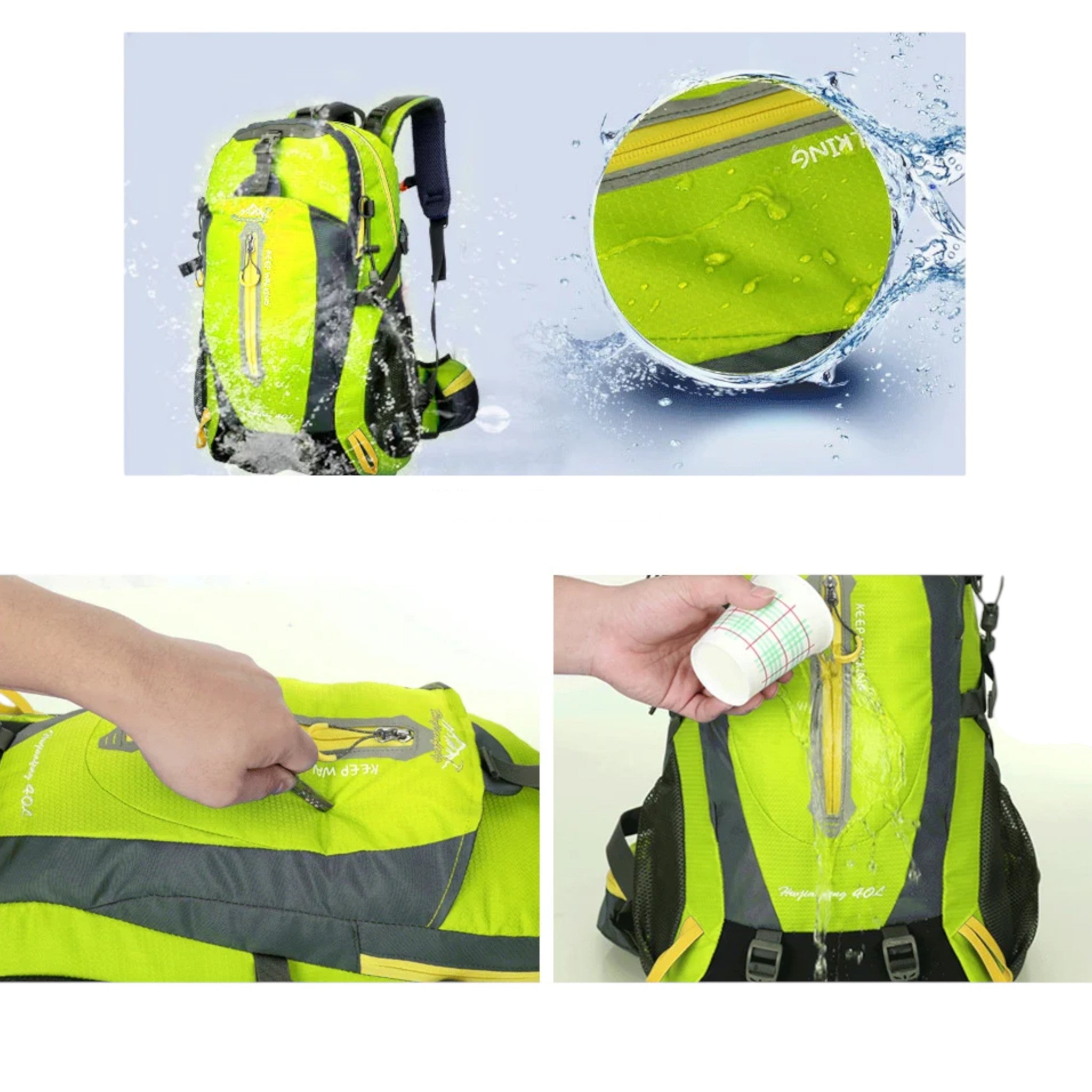 Sac à Dos Randonnée 40L Déperlant – Escalade & Voyage - vue 10