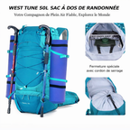Sac à Dos de Randonnée 50L Imperméable – Léger & Grande Contenance - vue 2