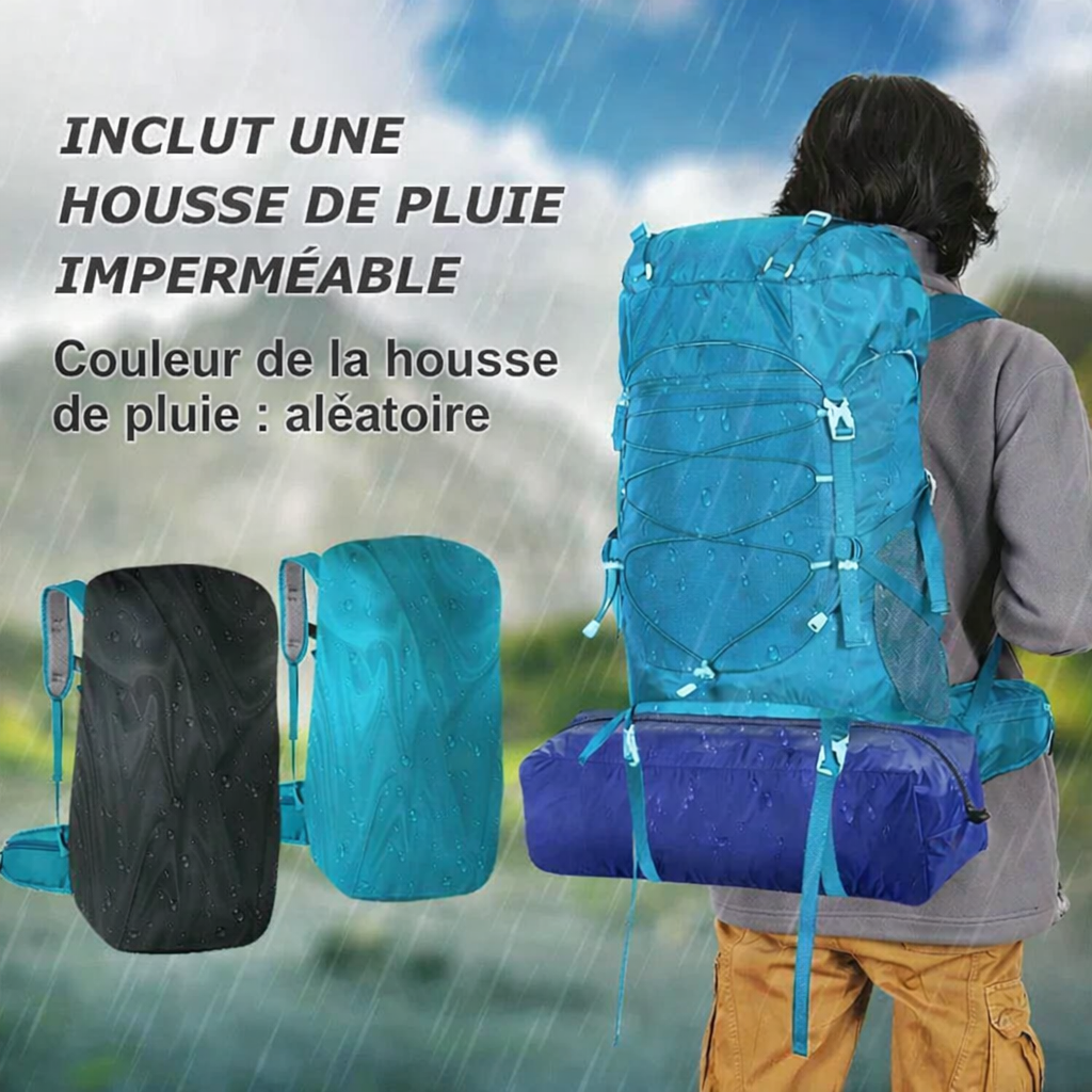 Sac à Dos de Randonnée 50L Imperméable – Léger & Grande Contenance - vue 3