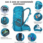 Sac à Dos de Randonnée 50L Imperméable – Léger & Grande Contenance - vue 4
