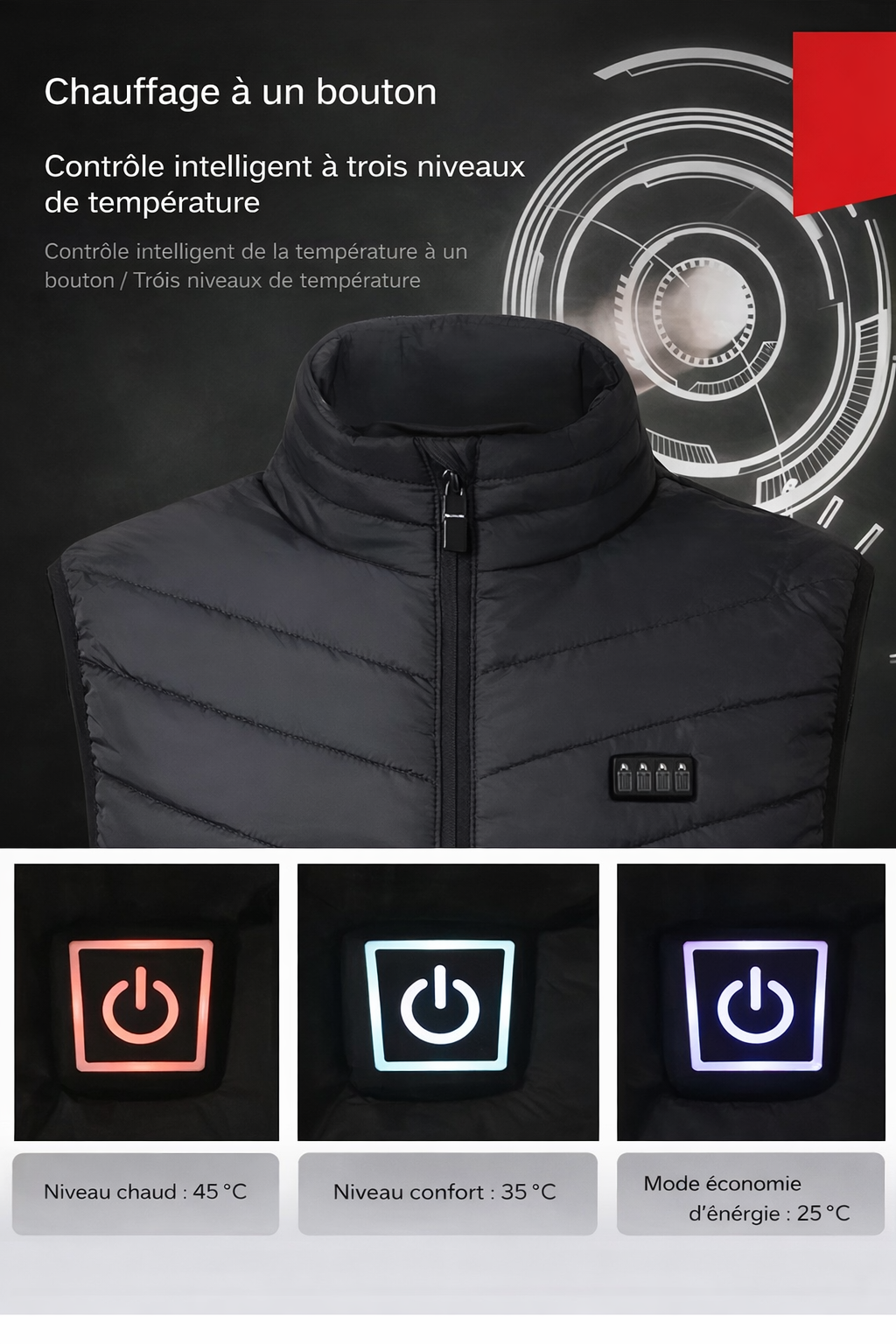Veste de Randonnée Homme Chauffante – Gilet Sans Manches Outdoor - vue 5