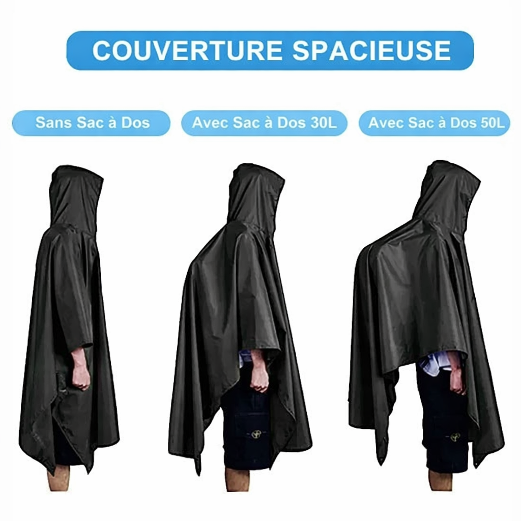 Veste Randonnée Homme Poncho Camouflage – Pluie, Bivouac & Abri - vue 4